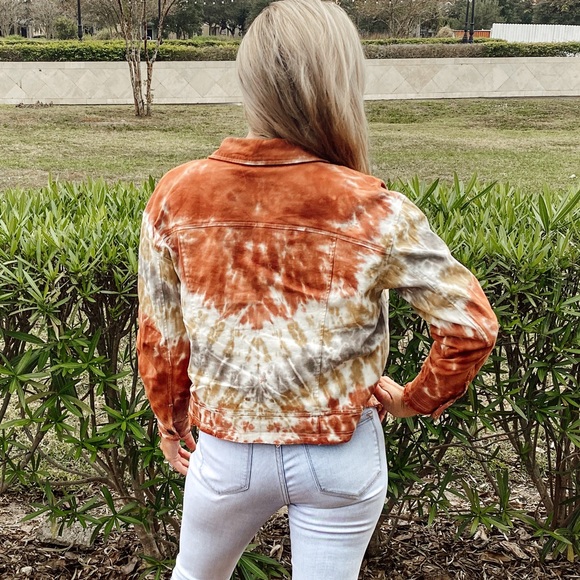 Tie dye raw hem crop jacket - Picture 4 of 7